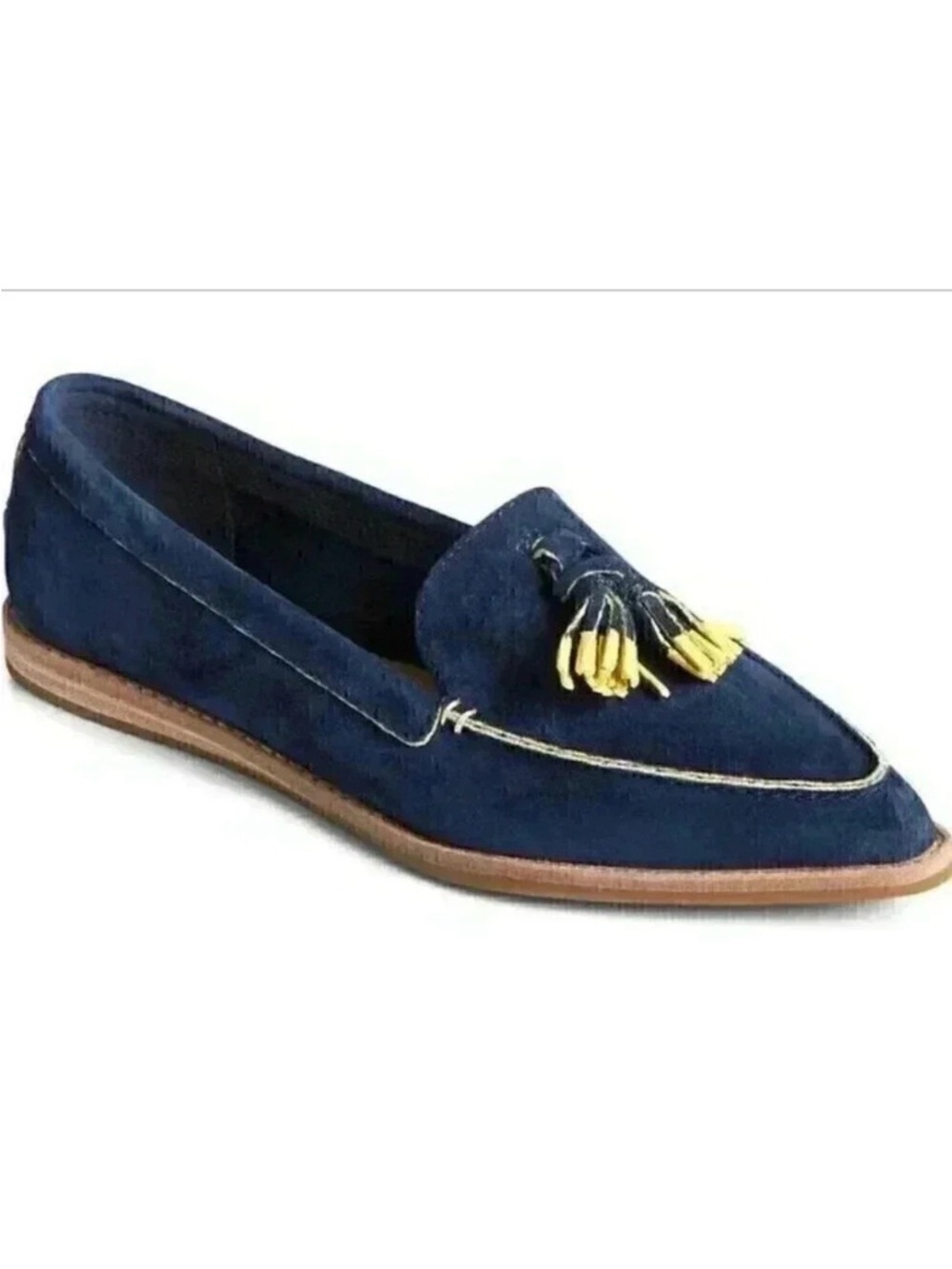 Sperry Saybrook Women 8 39 Painted Tassel Suede Loafers Shoes Flats Blue  NEW